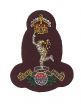 Royal Signals Officers Wire Embroided Maroon Cap / Beret Badge - Kings Crown