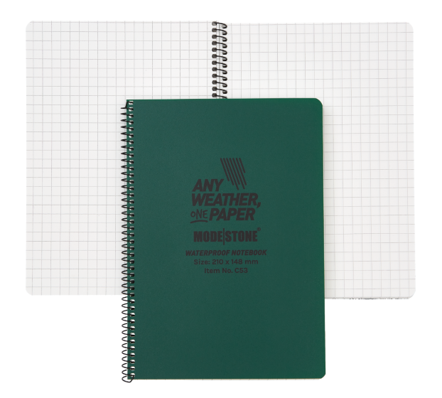 A5 Green Modestone Side Spiral Notebook - 50 Sheets