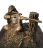 Bronze Sniper Statue - Sitting  close up