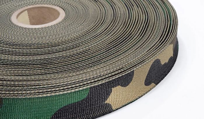 25mm - 1" Double Sided M81 Woodland Camouflage Webbing A-A55301 T-III