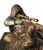 Bronze Sniper Statue - Sitting - close up face