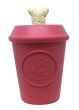 MKB Coffee Cup Durable Rubber Chew Toy & Treat Dispenser - Pink