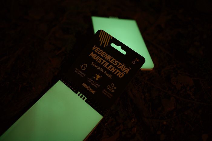 Modestone Glowpad (Waterproof Notebook with Glow In The Dark Slate - Black - 30 Sheet/60 Pages)