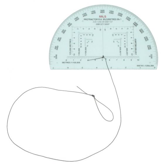  Accurate 6" RA Mils Map Reading Military Protractor