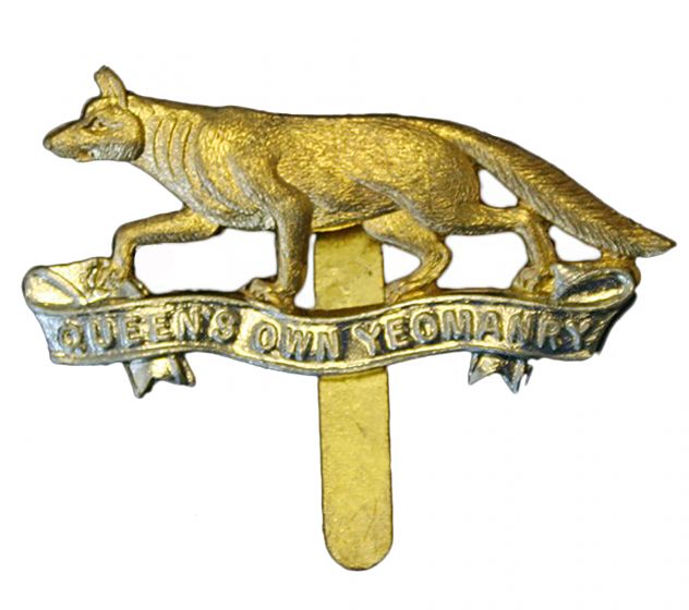 Issue Queen's Own Yeomanry Cap / Beret Badge