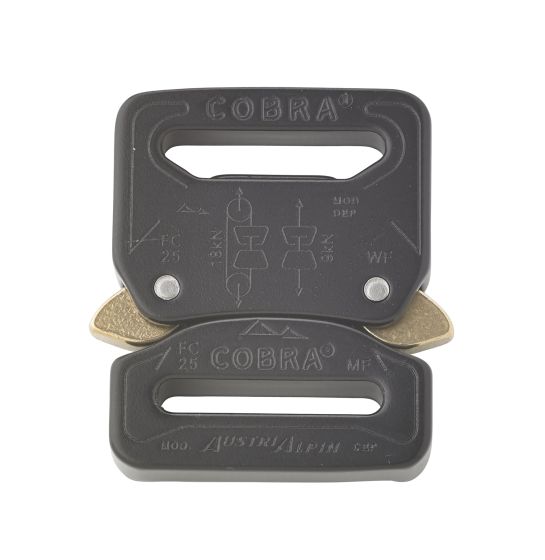 AustriAlpin 25mm / 1" Black Cobra Buckle - Male Fixed Female Fixed FC25KFF