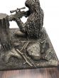 Bronze Sniper Statue - Sitting close up side