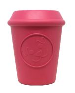 MKB Coffee Cup Durable Rubber Chew Toy & Treat Dispenser - Pink