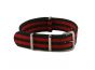 2 Stripe Red on Black NATO G10 Nylon Military Watch Strap