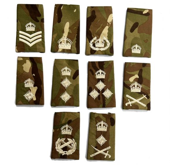 Pair Ivory on MTP Rank Slides Epaulette - Kings Crown 