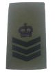 Royal Marines Commando Rank Slide - (Black on Olive Green) All Ranks