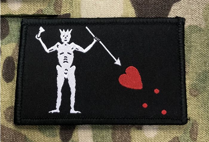 Blackbeard Pirate Flag Patch (Black)