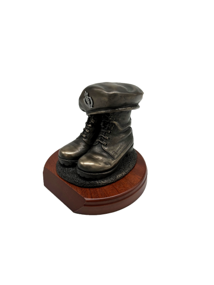 Royal Armoured Corps boot and beret statue