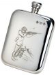 Bisley 6oz Shooter & Dog Pewter Rounded Flask