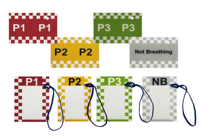 NHS TEN SECOND Triage Tags (Casualty labelling following triage) Pack of Ten