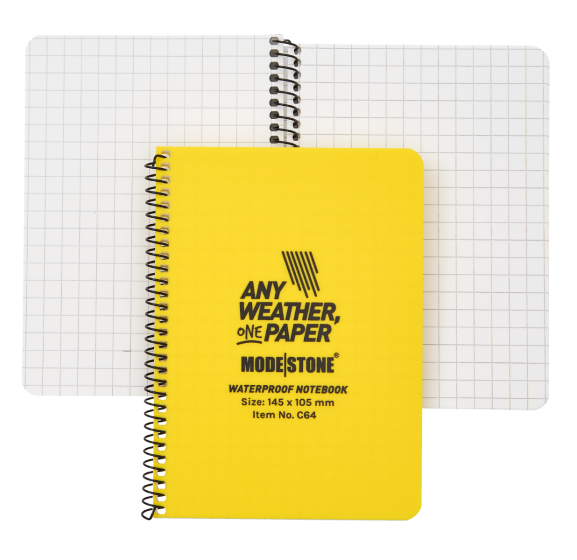 A6 Side Spiral Yellow Modestone Notebook - 50 Sheets