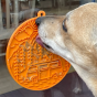 sodapup-suction-lickmat-orange-with-camp-design-dog-licking-the-lickmat