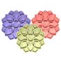 sodapup-softie-mandala-etrays,-from-left-to-right,purple,-green-and-pink