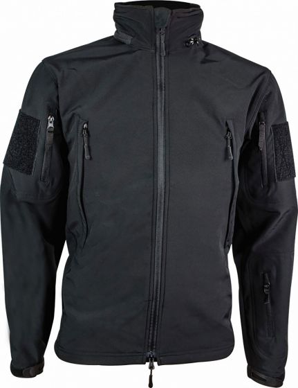 Triple Layered Highlander Tactical Soft Shell Jacket - Black