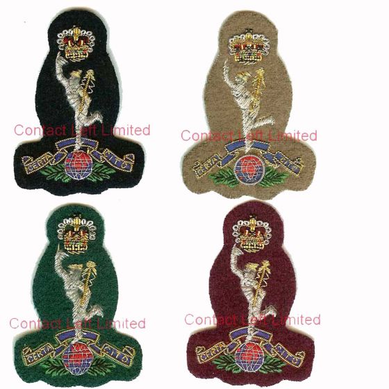 Royal Signals Officers Wire Embroided Cap / Beret Badge