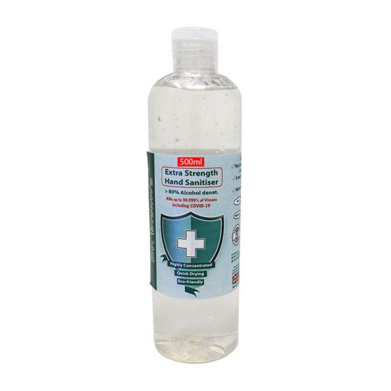 500ml Extra Strength Hand Sanitiser (80% Alcohol) Kills COVID-19