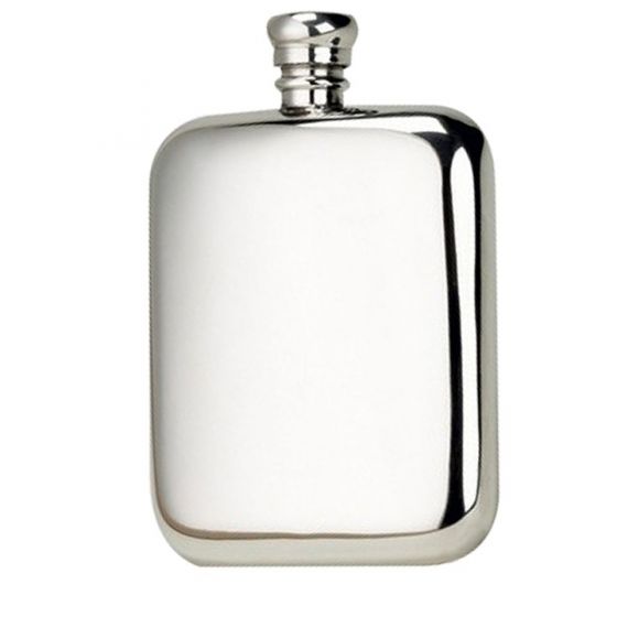 Bisley 6oz Kidney Pewter Flask in Presentation Box