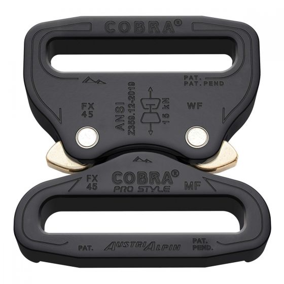 AustriAlpin 45mm / 1.75" Pro Style ANSI Cobra Black Buckle - FX45KFF