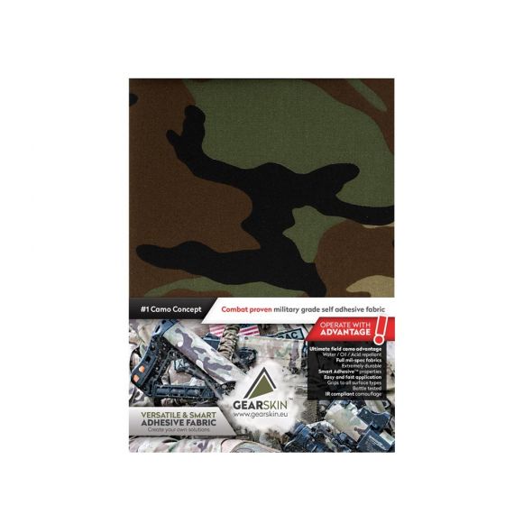 Gearskin™ Woodland Extra (Adhesive Camouflage Fabric) front