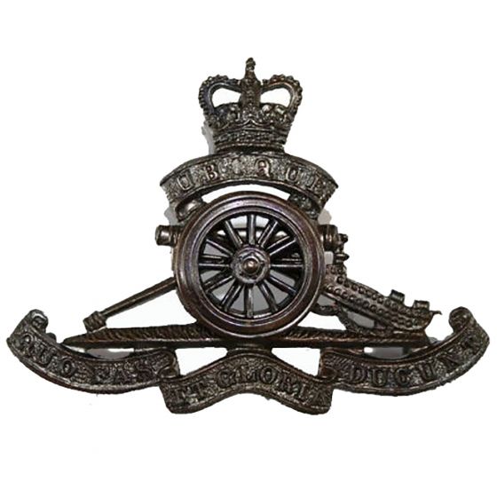 Issue Royal Artillery Officers No2 Dress Cap Badge - Bronze