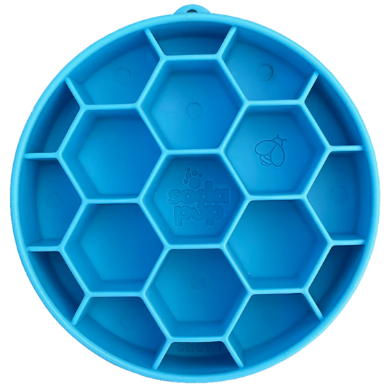 sodapup-enrichment-slow-feeder-ebowl-with-blue-honeycomb-design