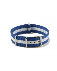 Blue and White NATO G10 Nylon Military Watch Strap