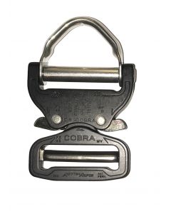 AustriAlpin 45mm / 1.75" Matt Black Cobra Buckle and D Ring + XL Clips FX45MVD-XB