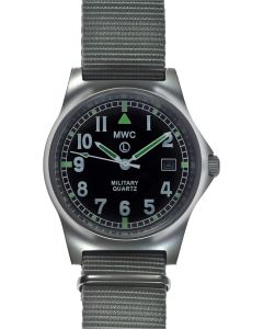 MWC G10 LM Stainless Steel Military Watch on a Grey NATO Military Webbing Strap