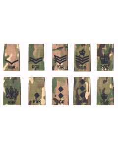 RGR The Royal Gurkha Rifles Multicam / MTP Rank Slide Epaulette - Black Thread (All Ranks)