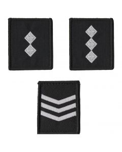  Velcro Rank Patch White Thread on Black 