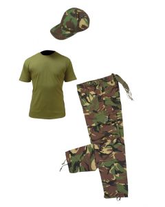 Kids Army Camo Pack 2- Tshirt, Pants and  Cap 