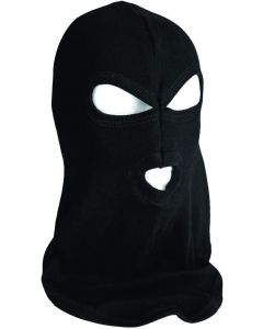 Mil-Tec Unisex Long 3 Hole Balaclava - 100% Cotton - Black