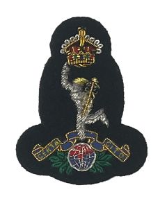 Royal Signals Officers Wire Embroided Cap / Beret Badge - Kings Crown