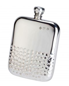 Bisley 6oz Half Hammered Kidney Pewter Flask