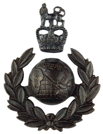 Issue Royal Marines Officers 2 Part Bronze Cap / Beret Badge