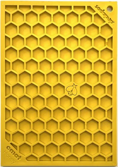 SodaPup Lick Mat - Enrichment EMAT with Honeycomb Design - Small - Yellow