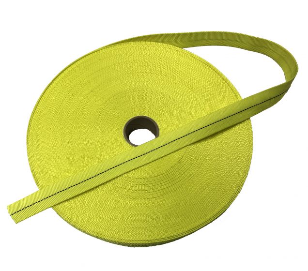 25mm / 1" Hi-Viz Yellow Tubular Webbing