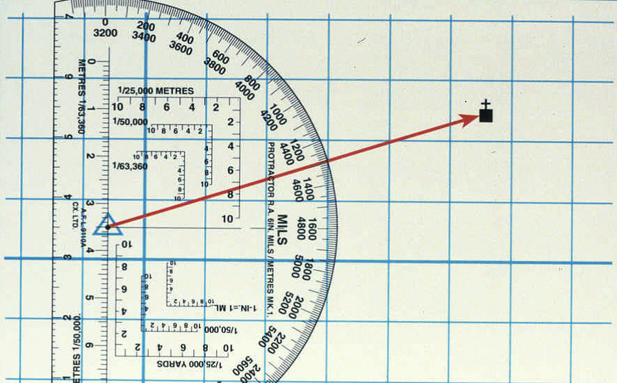 military map protractor reading